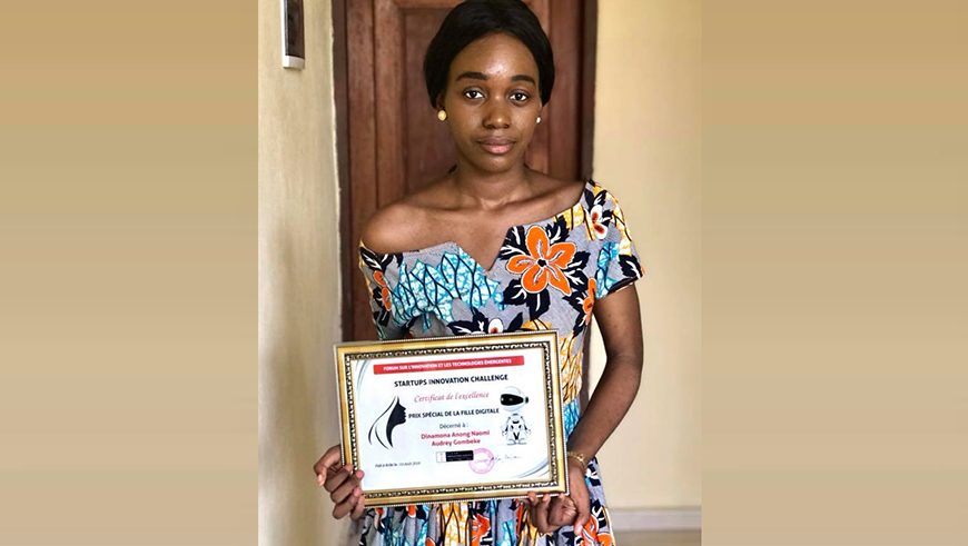 Cameroun: Naomi Dinamona remporte le « Prix spécial de la fille digitale » à un concours de startups grâce à une solution dans l’efficacité énergétique