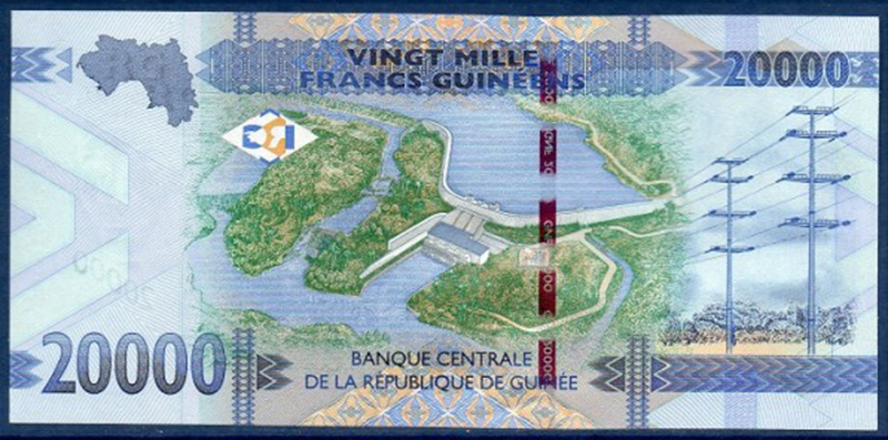 Guinée : le barrage de Kaléta imprimé sur les nouveaux billets de 20 000 GNF